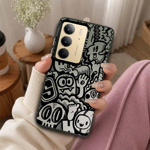 Realme C75 Cover - Monochrome Mood Print Series - Lightweight Frosted Pearl Finish Anti-Fingerprint Shockproof Soft Borders Case