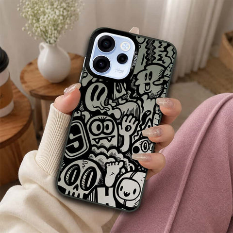 Oppo Reno 15F Cover - Monochrome Mood Print Series - Lightweight Frosted Pearl Finish Anti-Fingerprint Shockproof Soft Borders Case