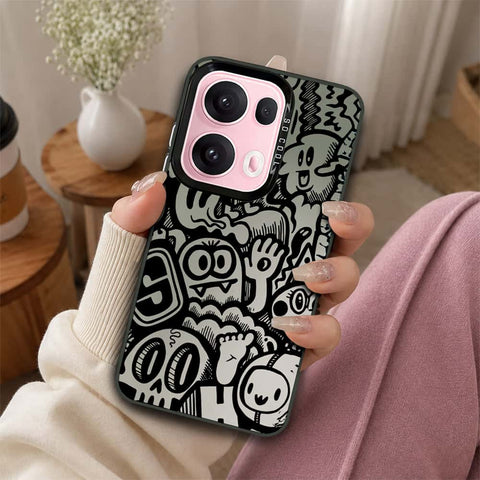 Oppo Reno 13 Pro Cover - Monochrome Mood Print Series - Lightweight Frosted Pearl Finish Anti-Fingerprint Shockproof Soft Borders Case