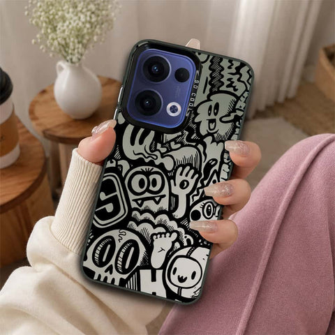 Oppo Reno 13 Cover - Monochrome Mood Print Series - Lightweight Frosted Pearl Finish Anti-Fingerprint Shockproof Soft Borders Case
