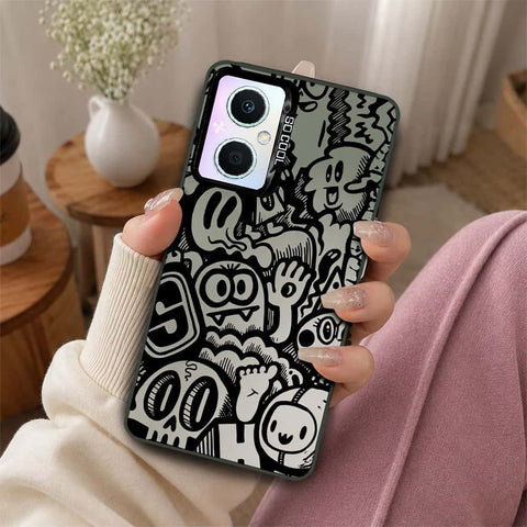 Oppo F21 Pro 5G Cover - Monochrome Mood Print Series - Lightweight Frosted Pearl Finish Anti-Fingerprint Shockproof Soft Borders Case