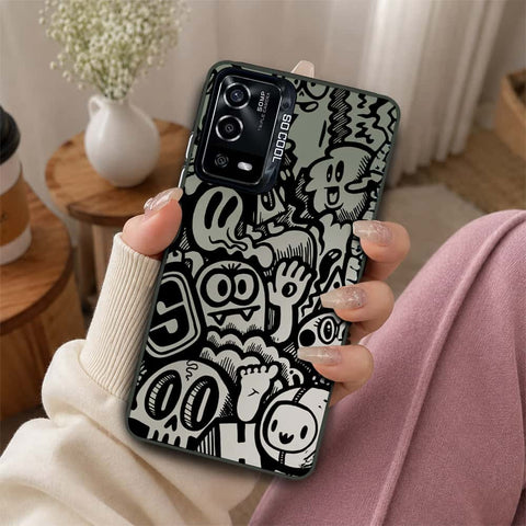 Oppo A16 Cover - Monochrome Mood Print Series - Lightweight Frosted Pearl Finish Anti-Fingerprint Shockproof Soft Borders Case