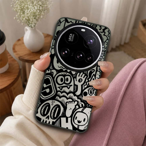 Xiaomi 15 Ultra Cover - Monochrome Mood Print Series - Lightweight Frosted Pearl Finish Anti-Fingerprint Shockproof Soft Borders Case