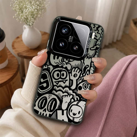 Xiaomi 15 Cover - Monochrome Mood Print Series - Lightweight Frosted Pearl Finish Anti-Fingerprint Shockproof Soft Borders Case