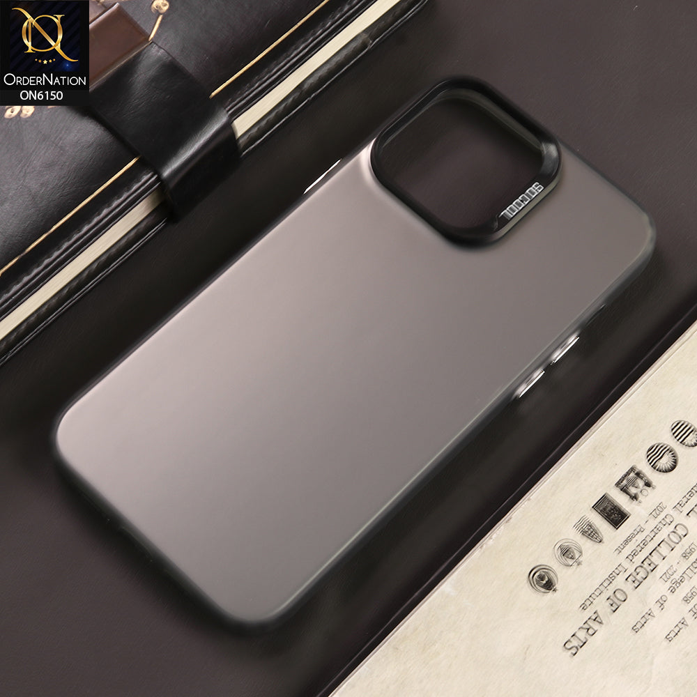 iPhone 13 Pro Max Cover - Gray - New Luxury Matte Metallic Bumper Case With Soft Borderes Protection