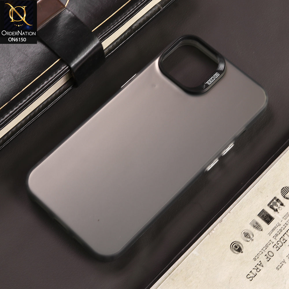 iPhone 14 Cover - Gray - New Luxury Matte Metallic Bumper Case With Soft Borderes Protection