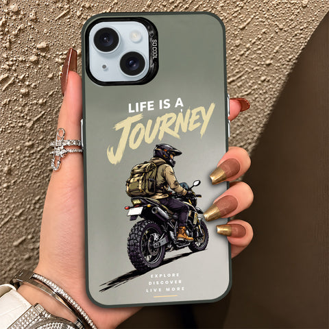 iPhone 15 Cover - Beyond The Asphalt Series - Lightweight Frosted Pearl Finish Anti-Fingerprint Shockproof Soft Borders Case