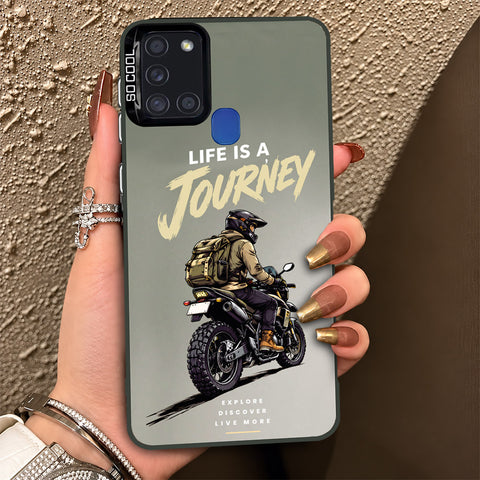 Samsung Galaxy A21s Cover - Beyond The Asphalt Series - Lightweight Frosted Pearl Finish Anti-Fingerprint Shockproof Soft Borders Case