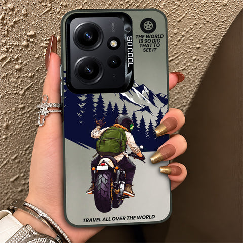 Xiaomi Redmi Note 12 4G Cover - Beyond The Asphalt Series - Lightweight Frosted Pearl Finish Anti-Fingerprint Shockproof Soft Borders Case