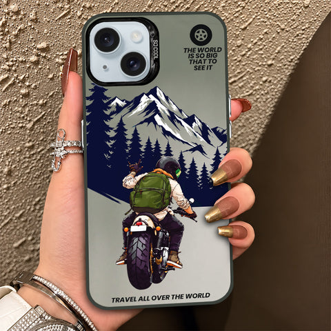 iPhone 15 Cover - Beyond The Asphalt Series - Lightweight Frosted Pearl Finish Anti-Fingerprint Shockproof Soft Borders Case