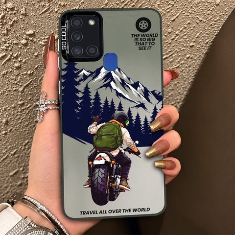 Samsung Galaxy A21s Cover - Beyond The Asphalt Series - Lightweight Frosted Pearl Finish Anti-Fingerprint Shockproof Soft Borders Case