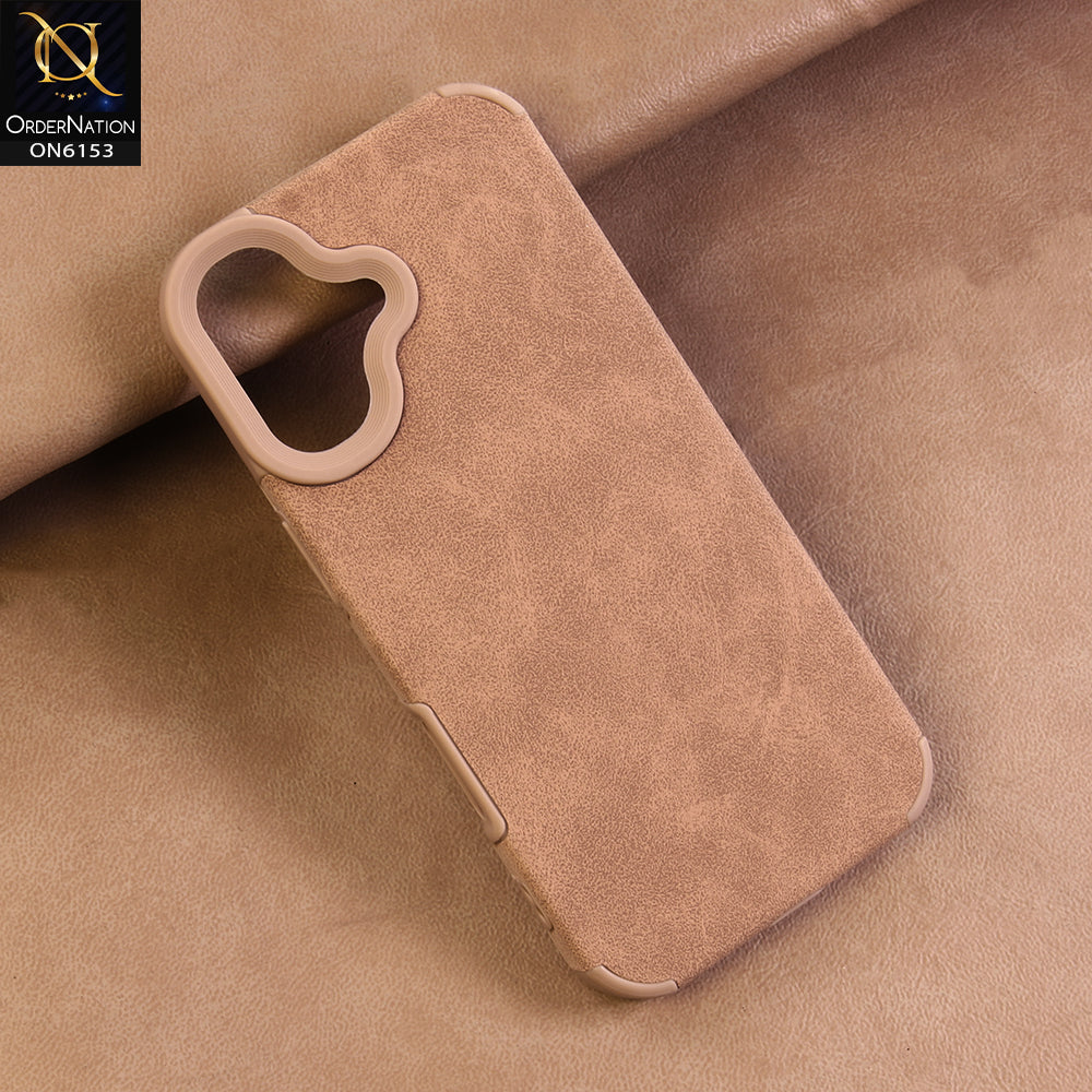iPhone 17 Cover - Brown - Luxury Matte Soft Suede Leather Phone Case with Camera Protection