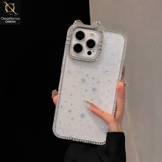 iPhone 11 Pro Max Cover - Silver - Luxury Star Rhinestone Protective Phone Case Cover