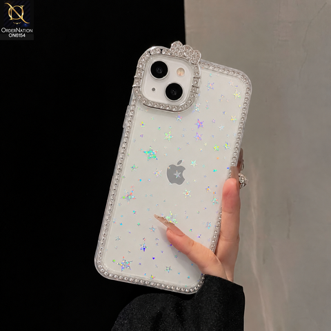 iPhone 13 Cover - Silver - Luxury Star Rhinestone Protective Phone Case Cover