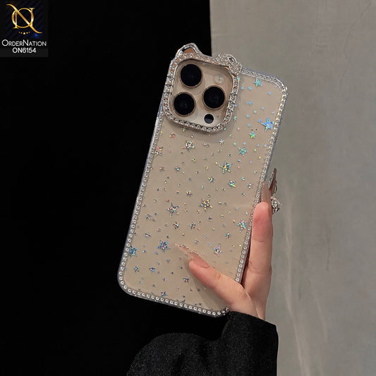 iPhone 16 Pro Max Cover - Silver - Luxury Star Rhinestone Protective Phone Case Cover