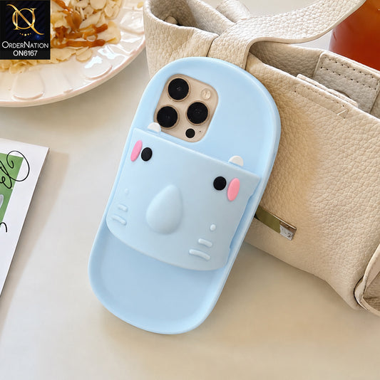 iPhone 12 Pro Max Cover - Blue - Unique 3D Flip Flop Style Protective Silicone Phone Case Cover