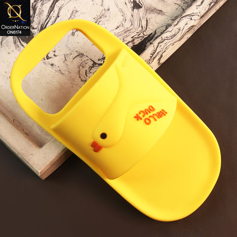 iPhone 17 Pro Cover - Yellow - Cute Slipper Design Soft Silicone Shockproof Mobile Back Cover