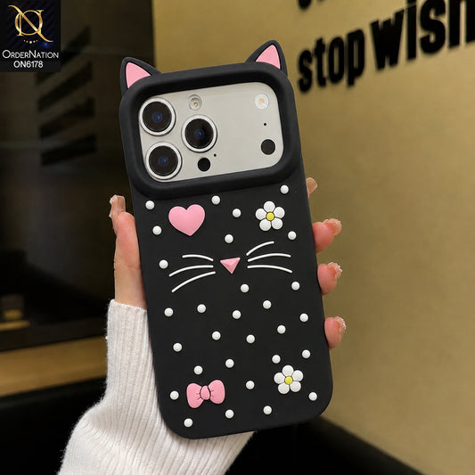 iPhone 17 Pro Max Cover - Black - Premium 3D Soft Silicone Phone Case with Raised Camera Protection & Shockproof Design