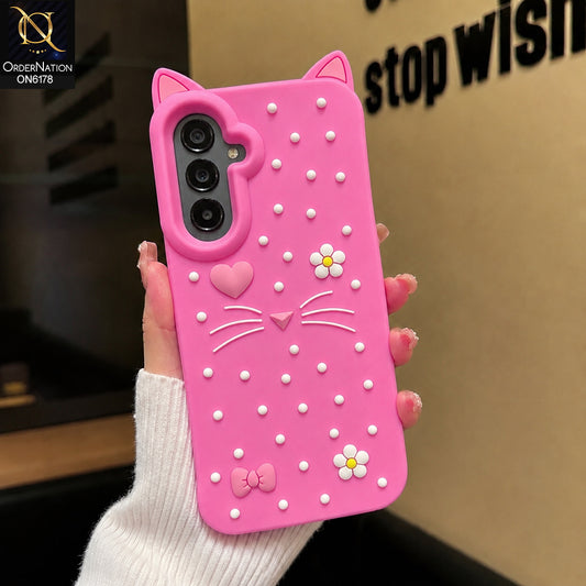 Samsung Galaxy F17 Cover - Pink - Premium 3D Soft Silicone Phone Case with Raised Camera Protection & Shockproof Design