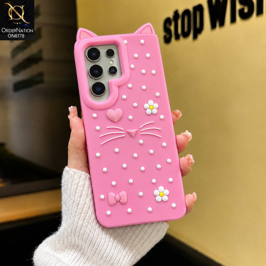 Samsung Galaxy S25 Ultra Cover - Pink - Premium 3D Soft Silicone Phone Case with Raised Camera Protection & Shockproof Design