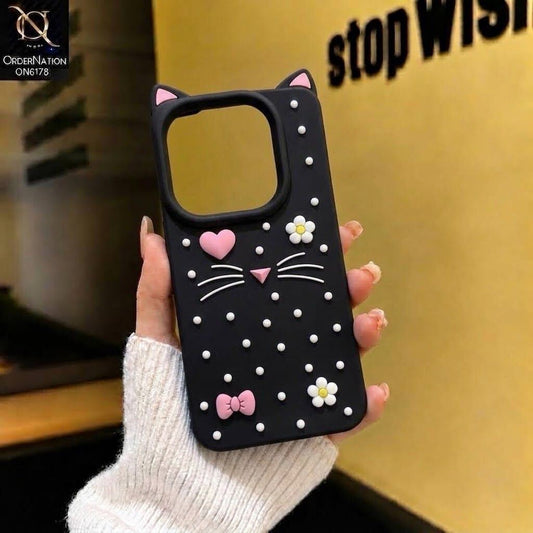Infinix Hot 40i Cover - Black - Premium 3D Soft Silicone Phone Case with Raised Camera Protection & Shockproof Design