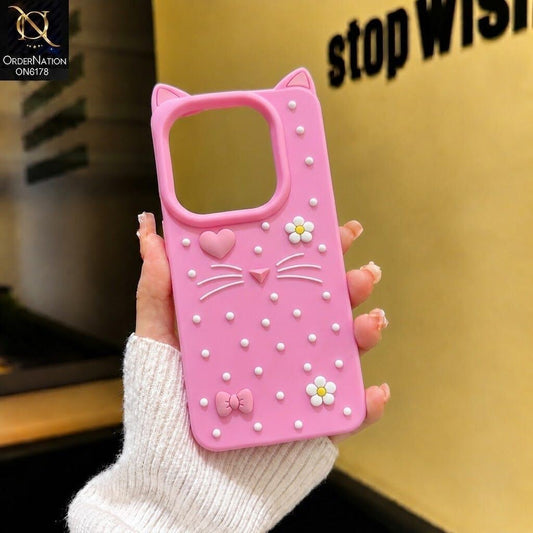 Infinix Hot 40i Cover - Pink - Premium 3D Soft Silicone Phone Case with Raised Camera Protection & Shockproof Design