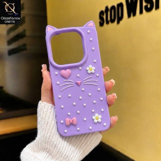 Infinix Hot 40i Cover - Purple - Premium 3D Soft Silicone Phone Case with Raised Camera Protection & Shockproof Design