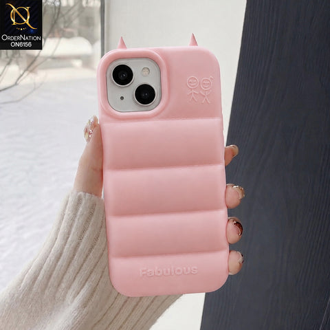 iPhone 15 Cover - Pink - Trendy Puffer Vest Design Silicone Mobile Case with Protective Edges
