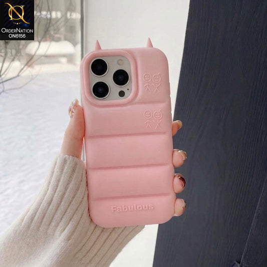 iPhone 14 Pro Cover - Pink - Trendy Puffer Vest Design Silicone Mobile Case with Protective Edges