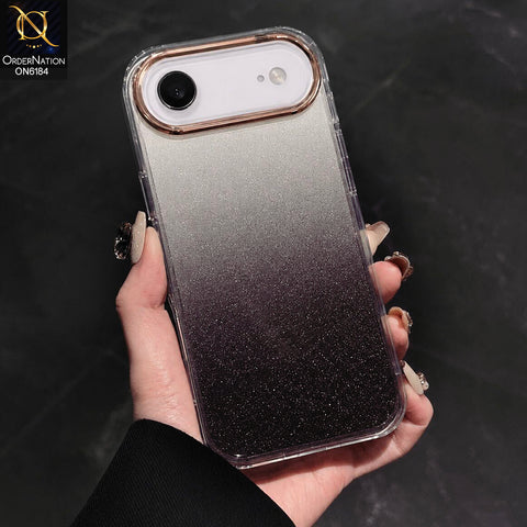 iPhone 17 Air Cover - Black - Luxury Sparkle Glitter Gradient Phone Case with Electroplated Cover Protection Frame