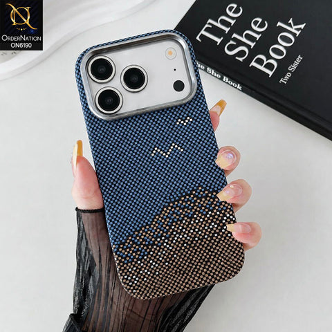 iPhone 17 Pro Max Cover - Blue - Premium Woven Aramid Fiber Magnetic Phone Case – Slim Shockproof Protective Cover with Carbon Fiber Texture