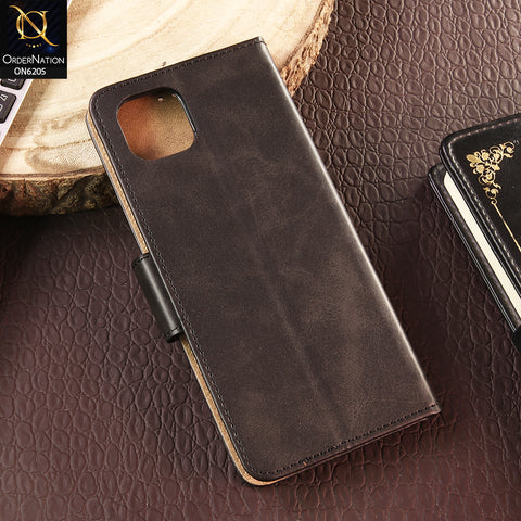 Oppo A16e Cover - Black - Luxury Premium Leather Megantic Flip Book Covers With Card Holding Option