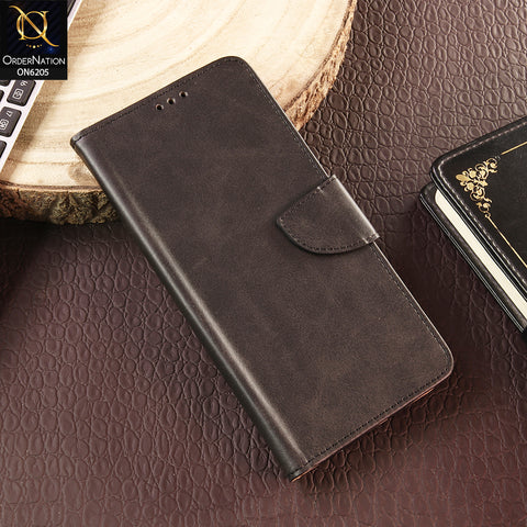 Tecno Pop 9 Cover - Black - Luxury Premium Leather Megantic Flip Book Covers With Card Holding Option