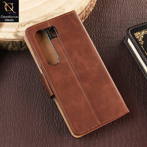 Tecno Camon 40 Cover - Dark Brown - Luxury Premium Leather Megantic Flip Book Covers With Card Holding Option