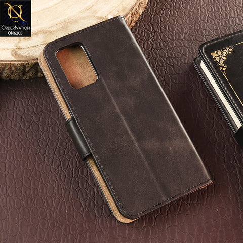 Oppo A74 Cover - Black - Luxury Premium Leather Megantic Flip Book Covers With Card Holding Option