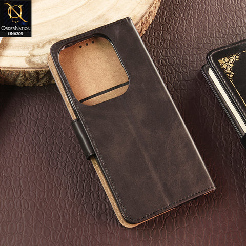 Infinix Hot 40 Pro Cover - Black - Luxury Premium Leather Megantic Flip Book Covers With Card Holding Option