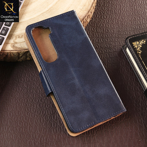 Infinix Hot 60 Cover - Blue - Luxury Premium Leather Megantic Flip Book Covers With Card Holding Option