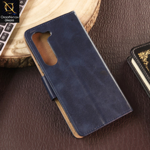 Infinix Hot 60 Pro Cover - Blue - Luxury Premium Leather Megantic Flip Book Covers With Card Holding Option