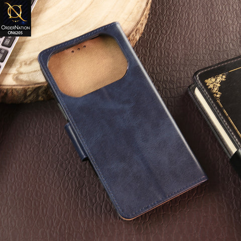 Infinix Note 60 Pro Cover - Blue - Luxury Premium Leather Megantic Flip Book Covers With Card Holding Option