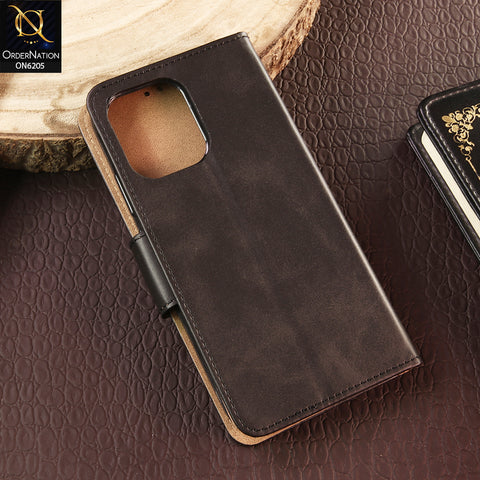 Oppo A6 Pro 4G Cover - Black - Luxury Premium Leather Megantic Flip Book Covers With Card Holding Option