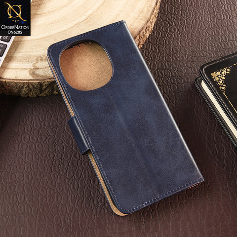 Tecno Pop 9 Cover - Blue - Luxury Premium Leather Megantic Flip Book Covers With Card Holding Option
