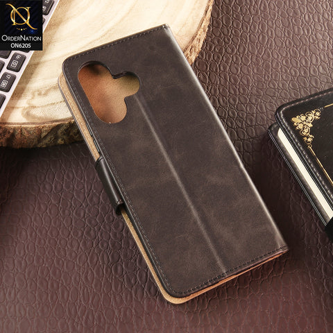 Xiaomi Redmi Note 13R Cover - Black - Luxury Premium Leather Megantic Flip Book Covers With Card Holding Option
