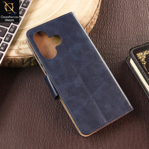 Xiaomi Redmi Note 13R Cover - Blue - Luxury Premium Leather Megantic Flip Book Covers With Card Holding Option