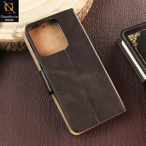 Xiaomi Poco C85 4G Cover - Black - Luxury Premium Leather Megantic Flip Book Covers With Card Holding Option