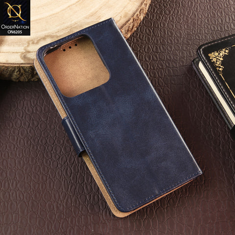 Xiaomi Poco C85 4G Cover - Blue - Luxury Premium Leather Megantic Flip Book Covers With Card Holding Option