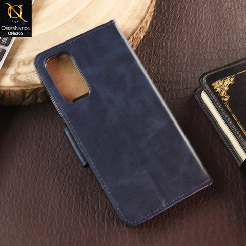 Xiaomi Redmi Note 11S Cover - Blue - Luxury Premium Leather Megantic Flip Book Covers With Card Holding Option