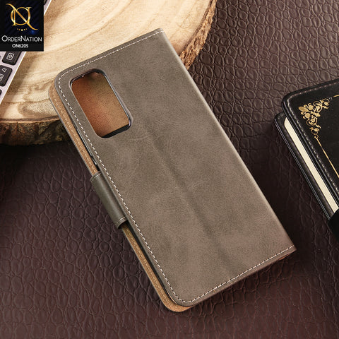 Xiaomi Redmi Note 11 4G Cover - Gray - Luxury Premium Leather Megantic Flip Book Covers With Card Holding Option