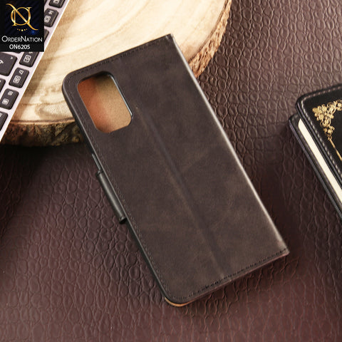 Oppo Reno 6 Cover - Black - Luxury Premium Leather Megantic Flip Book Covers With Card Holding Option