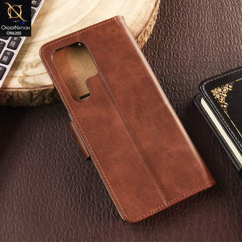 Samsung Galaxy S24 Ultra Cover - Dark Brown - Luxury Premium Leather Megantic Flip Book Covers With Card Holding Option