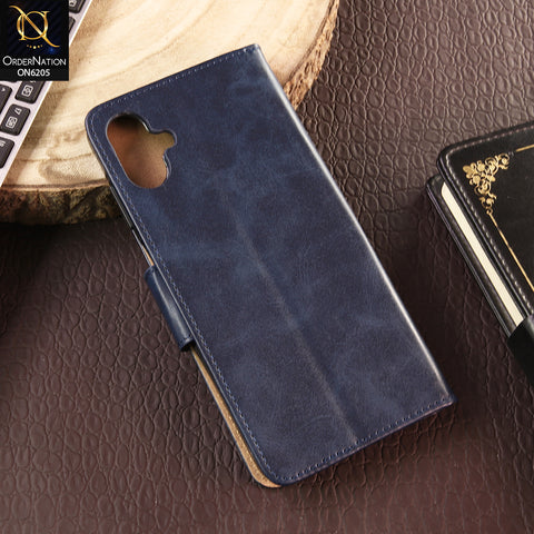 Samsung Galaxy A06 Cover - Blue - Luxury Premium Leather Megantic Flip Book Covers With Card Holding Option